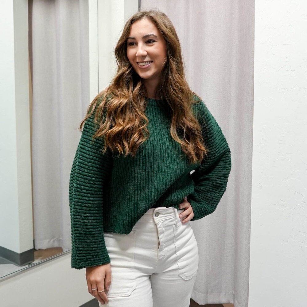 NWT - Dear John Parker Dolman Sleeve Sweater in Green